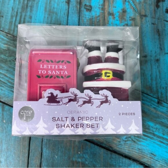 Core Kitchen Ceramic Letters to Santa, Santa in Chimney Salt & Pepper Set - Picture 2 of 6